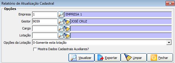 Nele será listado primeiramente os dados inseridos no sistema e os cursos realizados pelo funcionário. Após essa impressão, há um formulário para atualização dos dados, caso tenha sido alterados. 4.