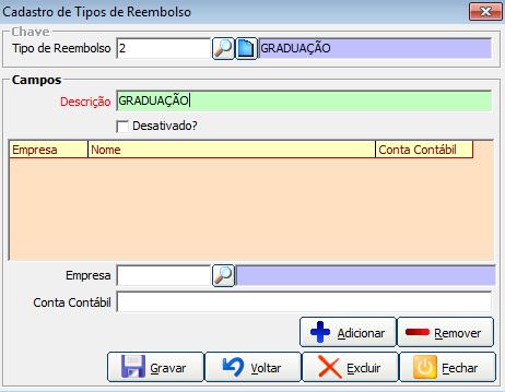 3.2.3 Identificação de Reembolsos Na identificação do reembolso são cadastrados os semestres dos reembolsos. 3.2.4 Cadastro de Reembolso Nessa tela será realizado o cadastramento manual de reembolso.