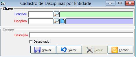 3.3 AUXÍLIO EDUCAÇÃO (MOD. 2) 3.3.1 Disciplinas Nessa tela serão cadastradas as disciplinas que serão cursadas pelos colaboradores da empresa. 3.3.2 Grade Curricular Nessa tela cadastramos uma grade