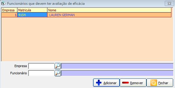 Para retirar essa obrigatoriedade e não ser realizada a avaliação de eficácia para um grupo de cargo, será necessário inserir na tela de exclusão de grupos