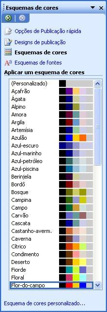 Exemplos de Esquemas de cores: Na Janela