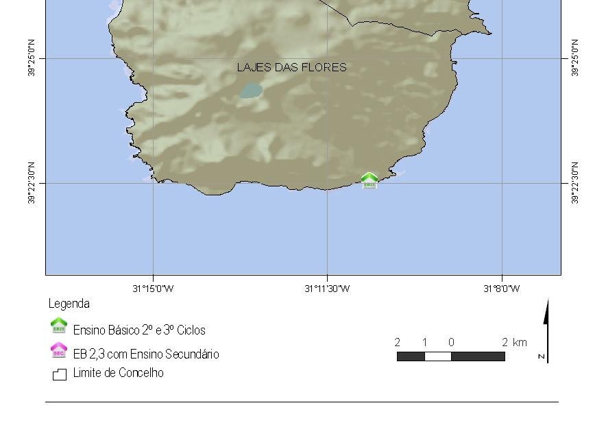 Freitas, cuja frequência, no seu conjunto, é de 221 alunos, no ano lectivo 2007/2008 (Quadro e Figura). Quadro - 2º e 3º CEB na Ilha das Flores, no ano lectivo 2007/2008.