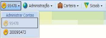 1.1 Selecionar Conta Para selecionar uma conta basta ir a Contas e