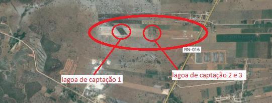 Figura 1 - Lagoa de captação do conjunto Irmã Lindalva. Fonte: Adaptado Google Earth (Maio/2016).