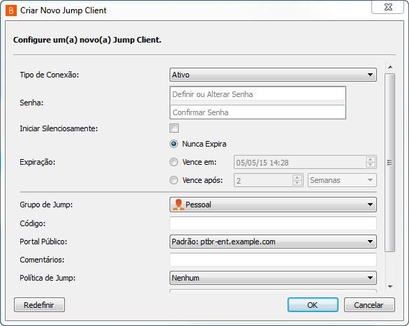 Um Jump Client expirado automaticamente se desinstala do sistema remoto e é removido da lista na interface do Jump Client.