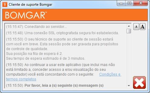 Dentre as mensagens que podem ser exibidas estão o contrato do cliente, solicitando que o cliente aceite