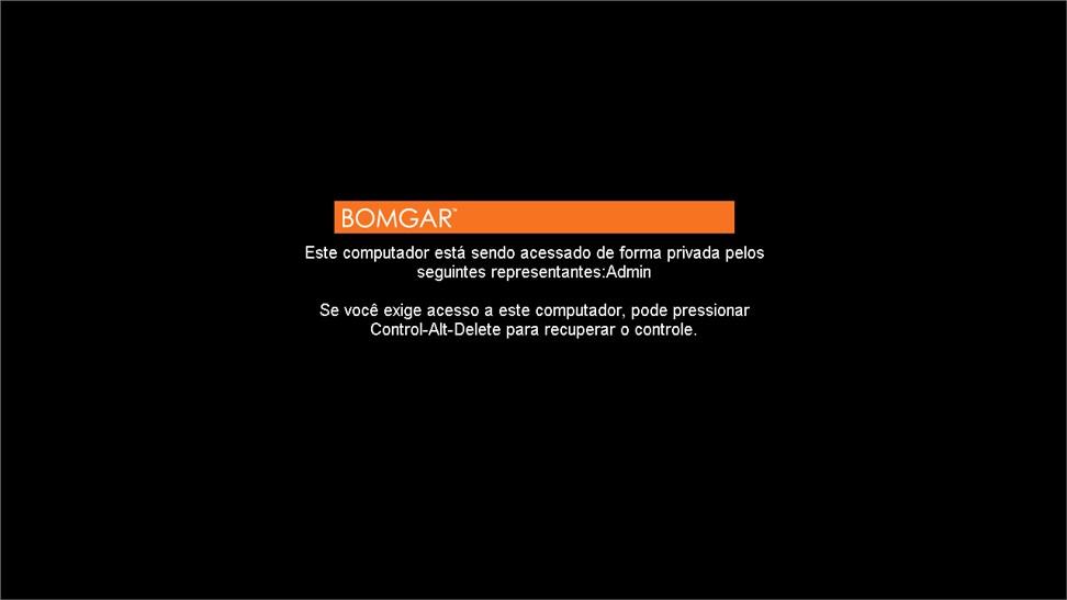 Caso precise trabalhar privadamente no computador remoto, você pode ativar uma tela de privacidade para que o usuário remoto ou as pessoas que estejam circulando não possam ver o que você está