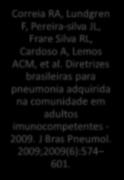 2012;125(17):2967 Hemofilo 72. Micoplasma Clamídia Viral Correia RA, Lundgren F, Pereira-silva JL, Frare Silva RL, Cardoso A, Lemos ACM, et al.