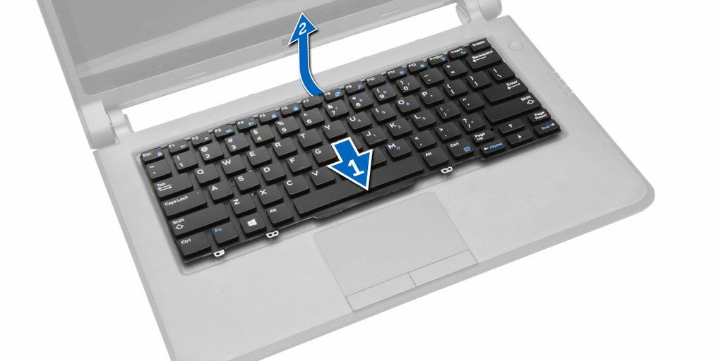 3. Remova os parafusos que seguram o teclado ao computador. 4.