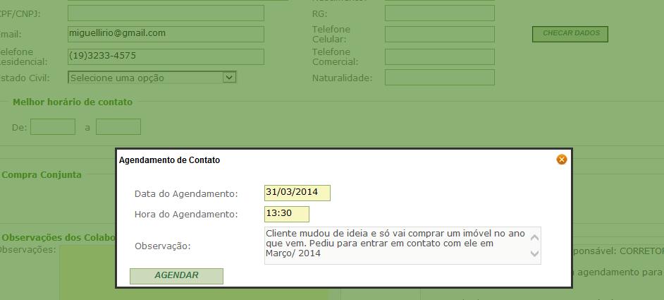 5. Funcionalidades Botões Existem cinco botões ao final de todas as abas: Exportar Atendimento: para exportar a ficha do cliente com todas as informações