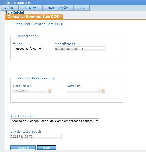 O usuário poderá ainda consultar os erros ocorridos em diversos COD, utilizando-se dos filtros disponíveis na consulta, quais sejam: acordo comercial que consta do COD cuja inclusão foi negada pelo