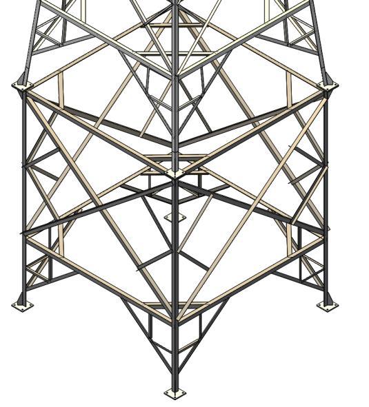 Figura 16 Detalhe dos módulos inferiores (parte reta) da proposta 2. Fonte: SolidWorks (O Autor, 2015).