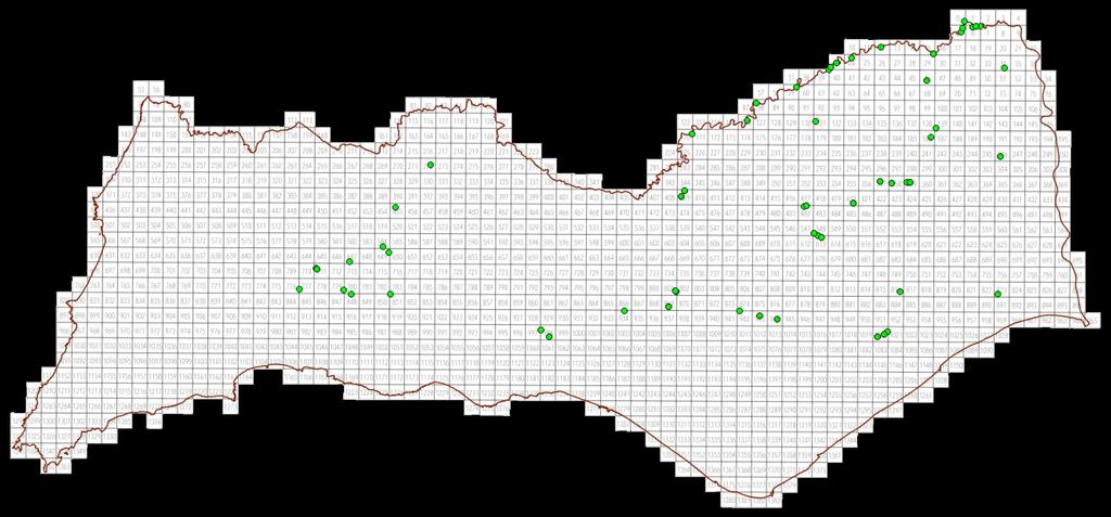 A Output Shapefile será, consequentemente, uma shapefile de pontos e não de polígonos, mas para cada registo (ponto) a tabela de atributos contém a informação original e também a relativa à