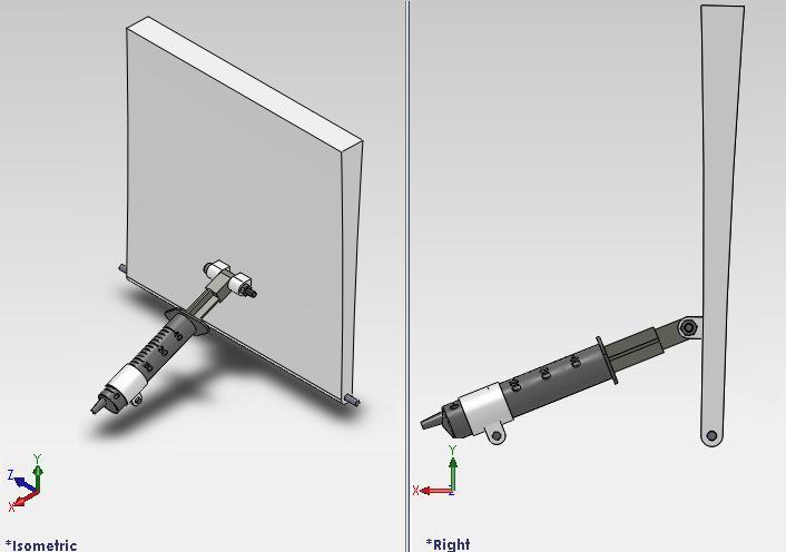 Figura 56: Modelo da pá desenhada em SolidWorks Com a pá e as peças de encaixe desenhadas, usou-se uma impressora tridimensional do