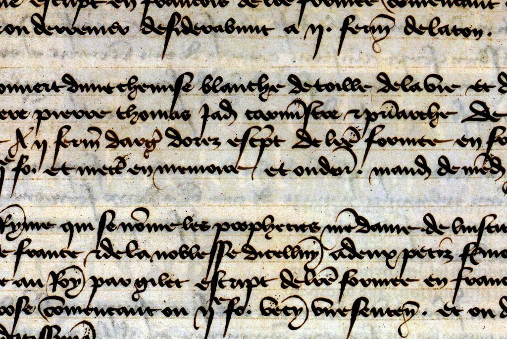 As letras góticas cursivas descendem diretamente daquela que é considerada um marco cultural na história da escrita latina, a letra minúscula carolíngea.