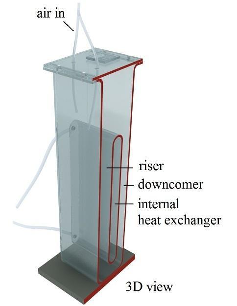 Fotobioreator airlift de placa com trocador de calor interno (FPA-IHE) Características do FPA-IHE Volume de