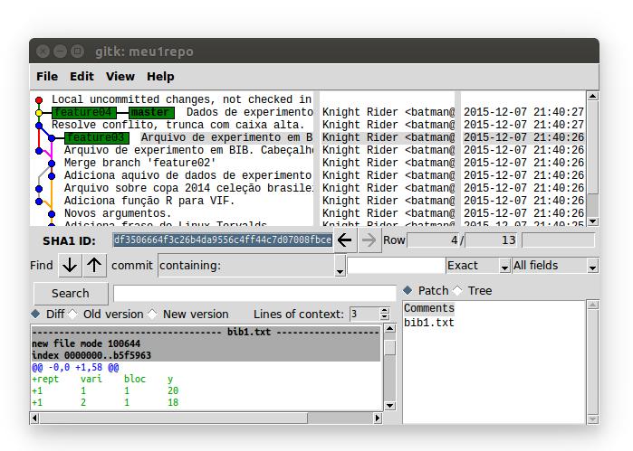 6.1. INTERFACES GIT 99 Figura 6.4: Screenshot da execução do programa gitk A gitk trabalha em conjunto com a git gui.
