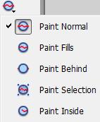 As opções dessa ferramenta são: Paint Normal: Pinta o objeto por onde o