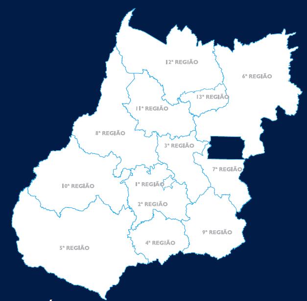 12 ANEXOS Mapa de Goiás dividido por regiões judiciais.