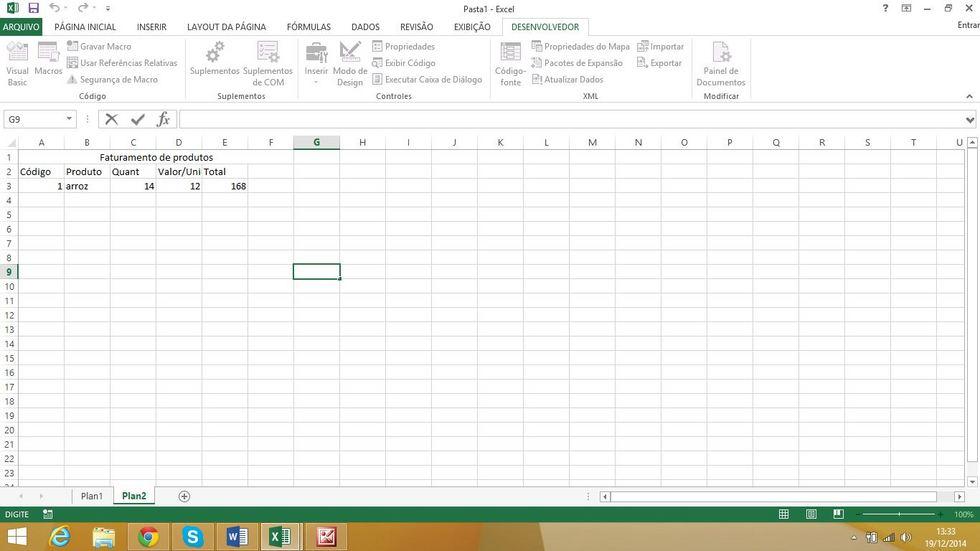 Digite a primeira linha da planilha, abra o visual basic na guia desenvolvedor e transcreva sub cria_form e a linha de código activesheet.showdataform.