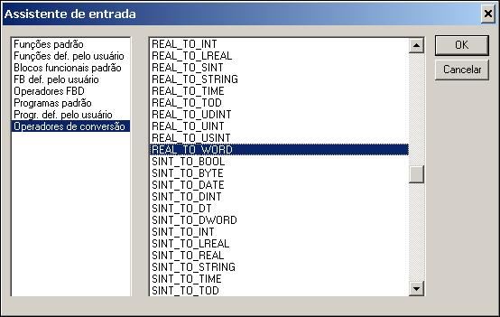 - Na entrada da instrução colocar a entrada analógica utilizada na aplicação e na saída da instrução colocar a variável do tipo REAL que está na entrada ACTUAL da função PID. Exemplo: 7.3.