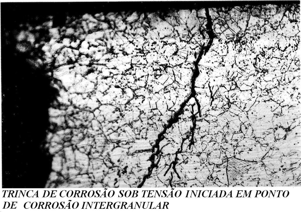 Corrosão sob tensão Na maioria dos casos, a CST nos aços inoxidáveis austeníticos é causada poríons