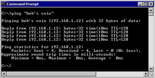 Sem a resolução do nome, o ping teria falhado pois o TCP/IP apenas entende endereços IP válidos e não nomes.