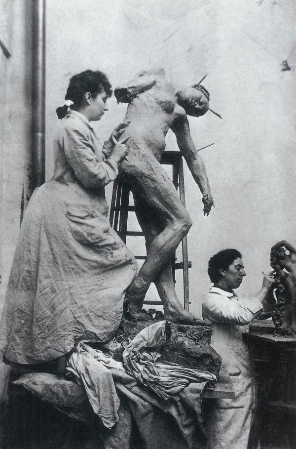 Camille Claudel trabalhando com Rodin.