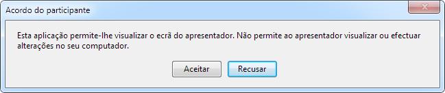 Interface do suporte ao cliente Para participar numa apresentação, é necessário transferir e executar um pequeno ficheiro executável no respectivo computador.