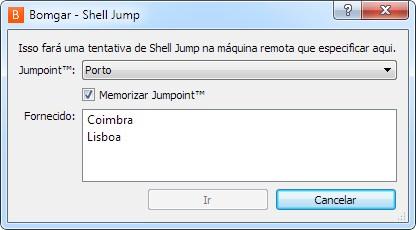 Shell Jump O Shell Jump permite uma ligação rápida a um dispositivo de rede activado com SSH ou Telnet para utilizar a função da linha de comando nesse sistema remoto.