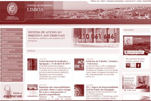 IMAGEM E COMUNICAÇÃO Site www.oa.pt/lisboa Em 2016, foram publicadas 220 notícias no site do Conselho Regional de Lisboa, uma média mensal de 18 publicações.