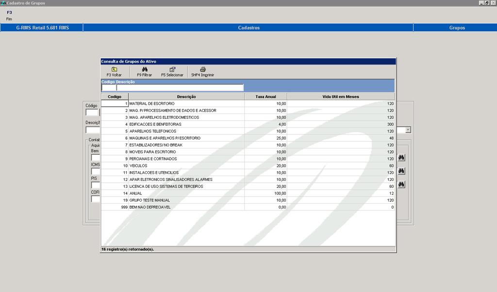 Função ALTERAR: Pressione a tecla <ALTERAR> e a caixa código torna-se disponível para entrada.