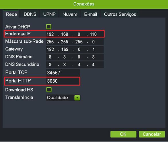 Endereço a ser digitado na barra de endereços do navegador: http://192.168.0.