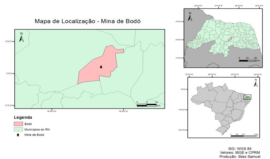 Figura 1: Mapa de localização da mina Bobó. MORAIS, PEREIRA e MAIA (2016).
