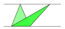 Deste modo,a área do triângulo de base b e altura h é b h 2.