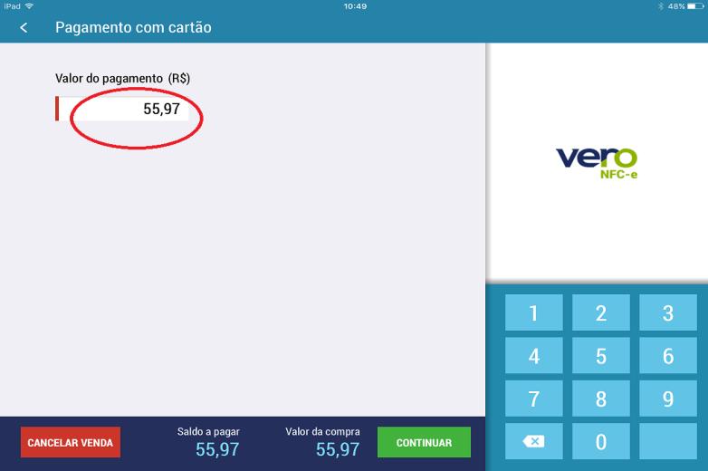 Para confirmar se o leitor de cartão está pareado, com o dispositivo, verifique no verso do