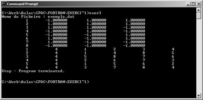 FA: Exemplos de Programas em FORTRAN Exemplo III Versão Inicial subrotina LERDATA para leitura duma figura 3D ********************************************************** SUBROUTINE LERDATA(NP, NF,