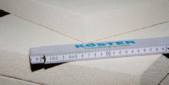 Os suportes absorventes são preparados com KÖSTER Polysil TG 500. Irregularidades e furos na superfície inferiores a 5 mm podem ser tapados com KÖSTER Adhesive SK.