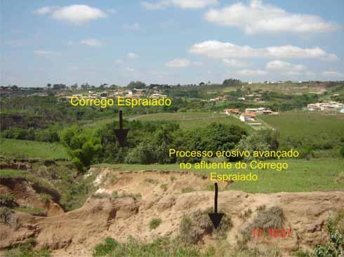 Foto 14: Processo Erosivo e de Urbanização próximo ao Córrego Espraiado.