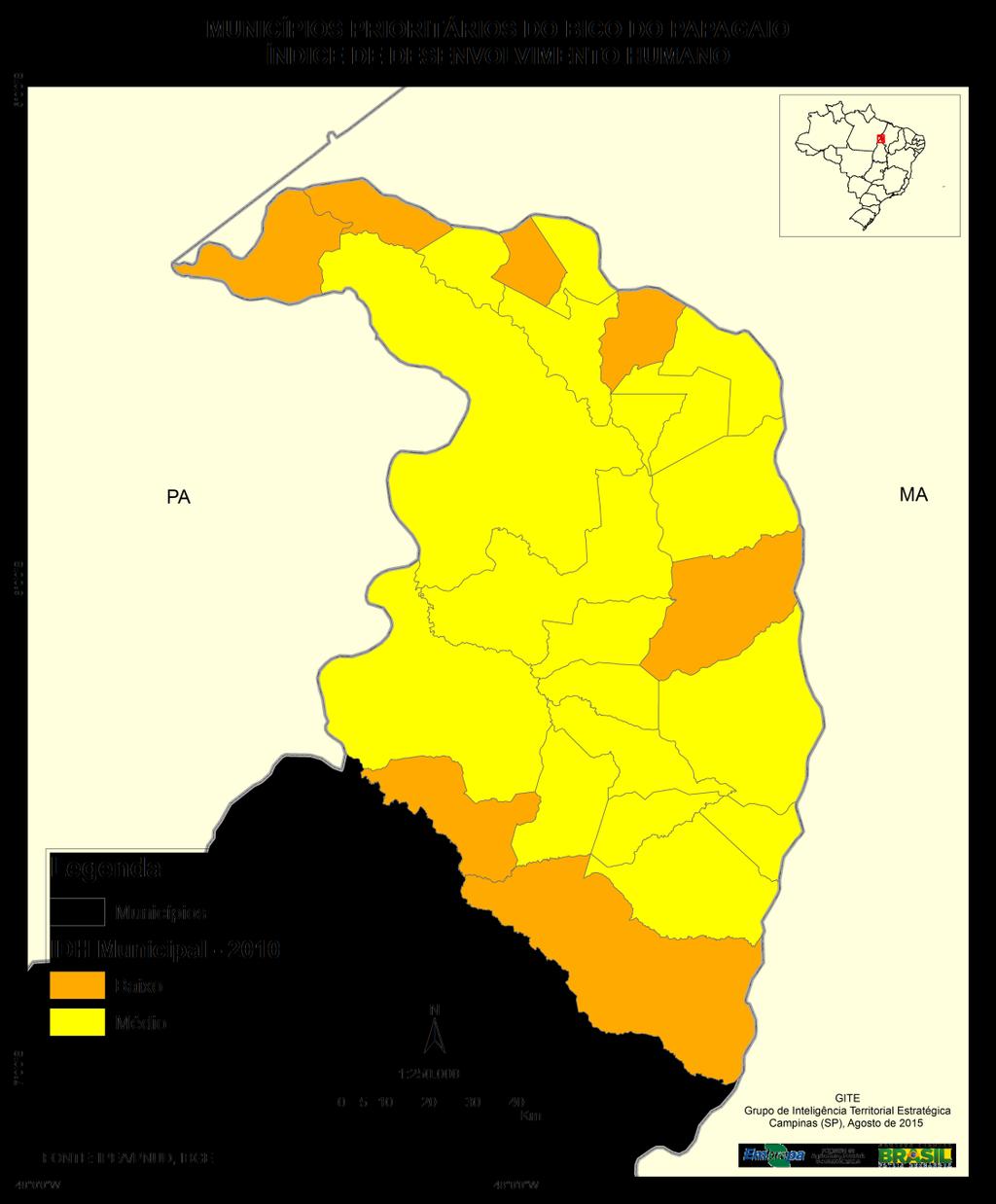 ÍNDICE DE DESENVOLVIMENTO HUMANO 7 municípios (28%)