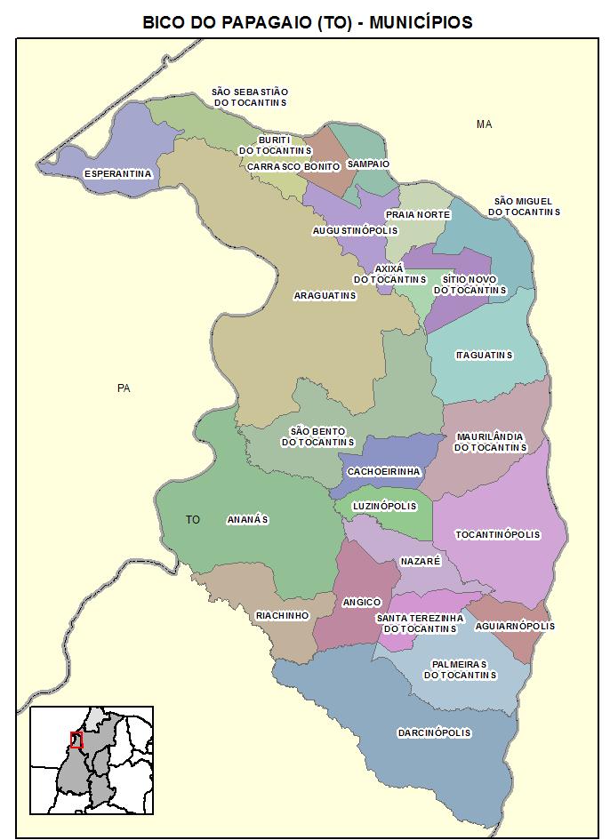 MICRORREGIÃO DO BICO DO PAPAGAIO N de Municípios 25 População 196.367 População Rural 2010 66.