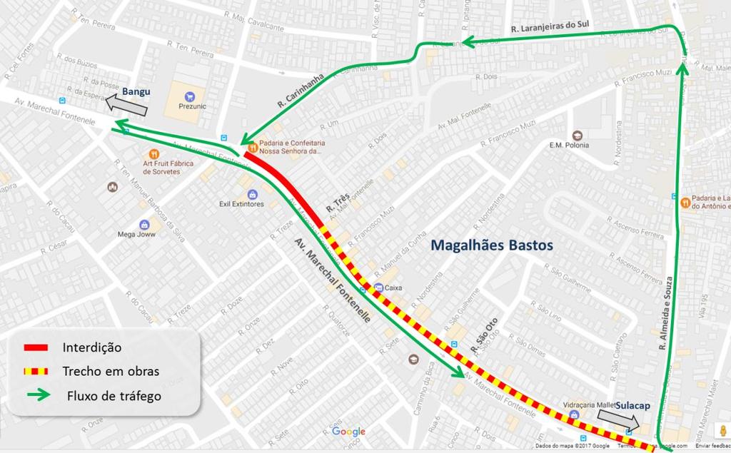 A CET-Rio preparou um esquema especial de trânsito nas principais vias do entorno da obra.