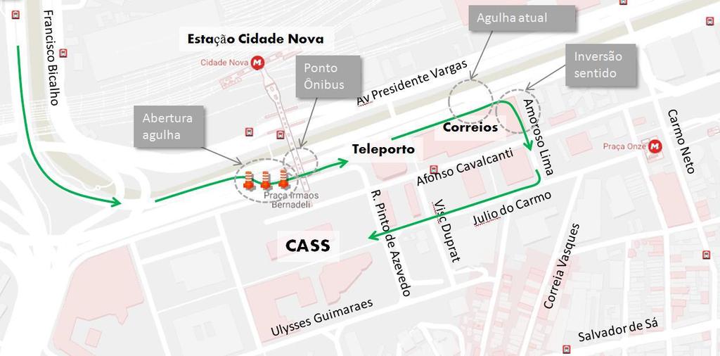 a ser: duas faixas utilizadas para o sentido Barra da Tijuca Ilha do Fundão e uma faixa utilizada para o sentido Ilha do Fundão - Barra da Tijuca, das 22h às 5h do dia subsequente.