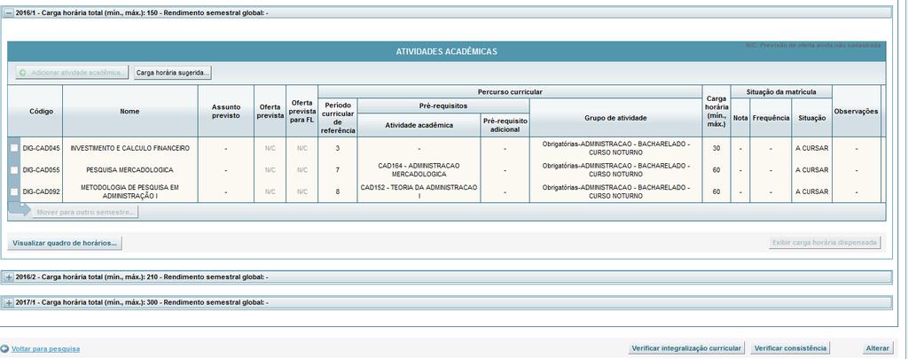 Se apresentar inconsistências procure eliminá-las de acordo com a mensagem (cor rosa) apresentada na tela: 150h 3.12 Solicitar aprovação.