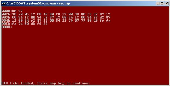 Load HEX file to Flash buffer Para carregar o arquivo hexa Intel do seu programa.