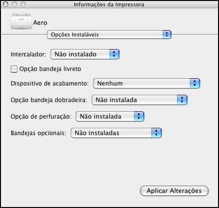 2 Selecione a impressora na Lista de Impressoras. 3 Escolha Mostrar informações no menu Impressora.