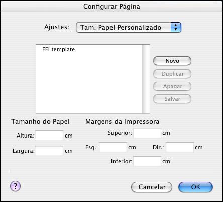 IMPRESSÃO NO MAC OS X 20 Definição de tamanhos de página personalizados no Mac OS X Com os tamanhos de página personalizados, você define as dimensões e as margens da página.