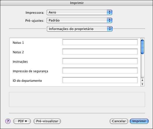 IMPRESSÃO NO MAC OS X 18 3 Selecione as configurações da página para sua tarefa de impressão. 4 Clique em OK. 5 Escolha Imprimir do menu Arquivo do aplicativo.