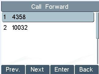 Figure 61 - Select Line for Call Forward