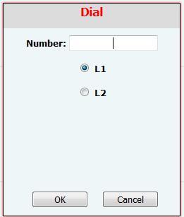 Figure 66 - Web Call, Entering Number and Select Line 8.